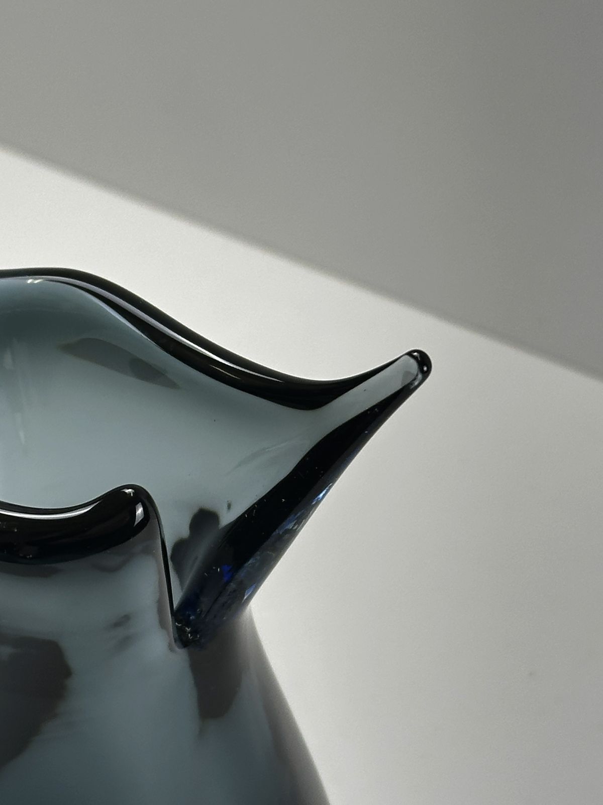 1980s V. Nason & Cie Blue And Smoked Grey Sommerso Murano Glass Vase photo buy