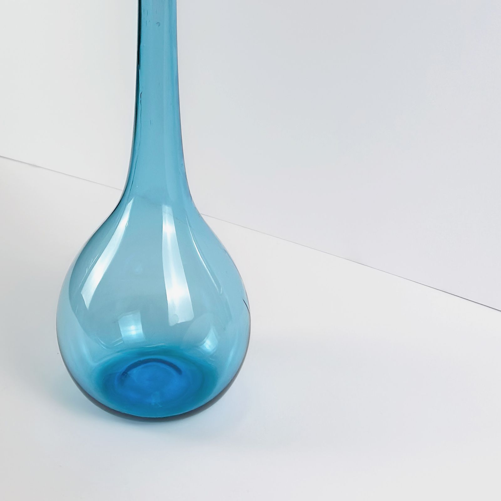 Mid Century Pale Blue Glass Bottle Vase By Arthur Percy For Gullaskruf, Sweden photo furniture