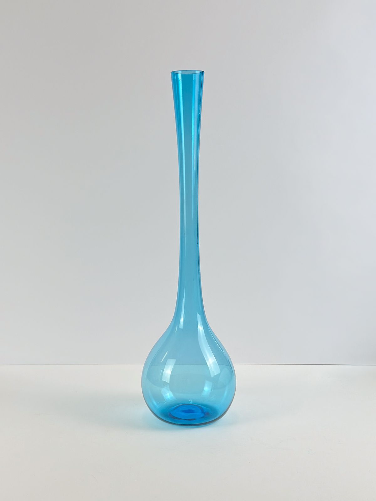 Mid Century Pale Blue Glass Bottle Vase By Arthur Percy For Gullaskruf, Sweden photo vinterior