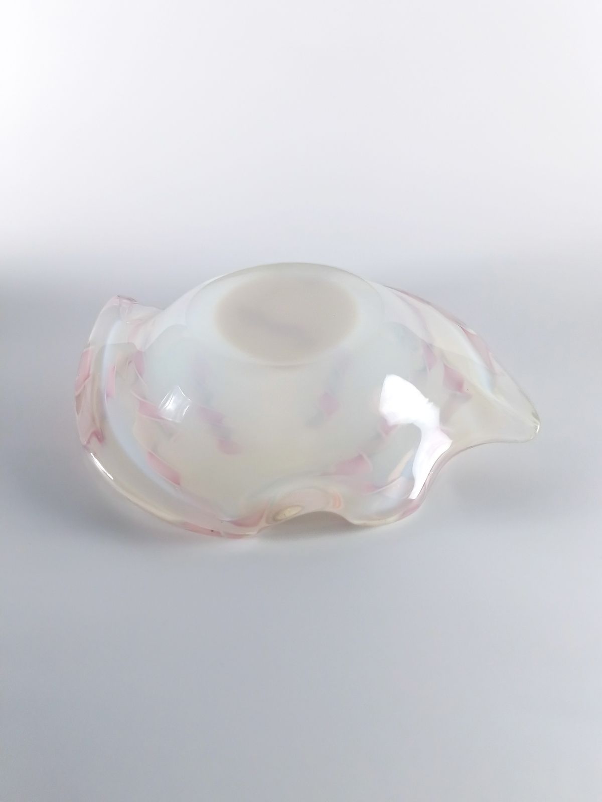 Murano Opaline Glass Bowl With Pink Zanfirico, Fratelli Toso, 1950s Italy photo buy