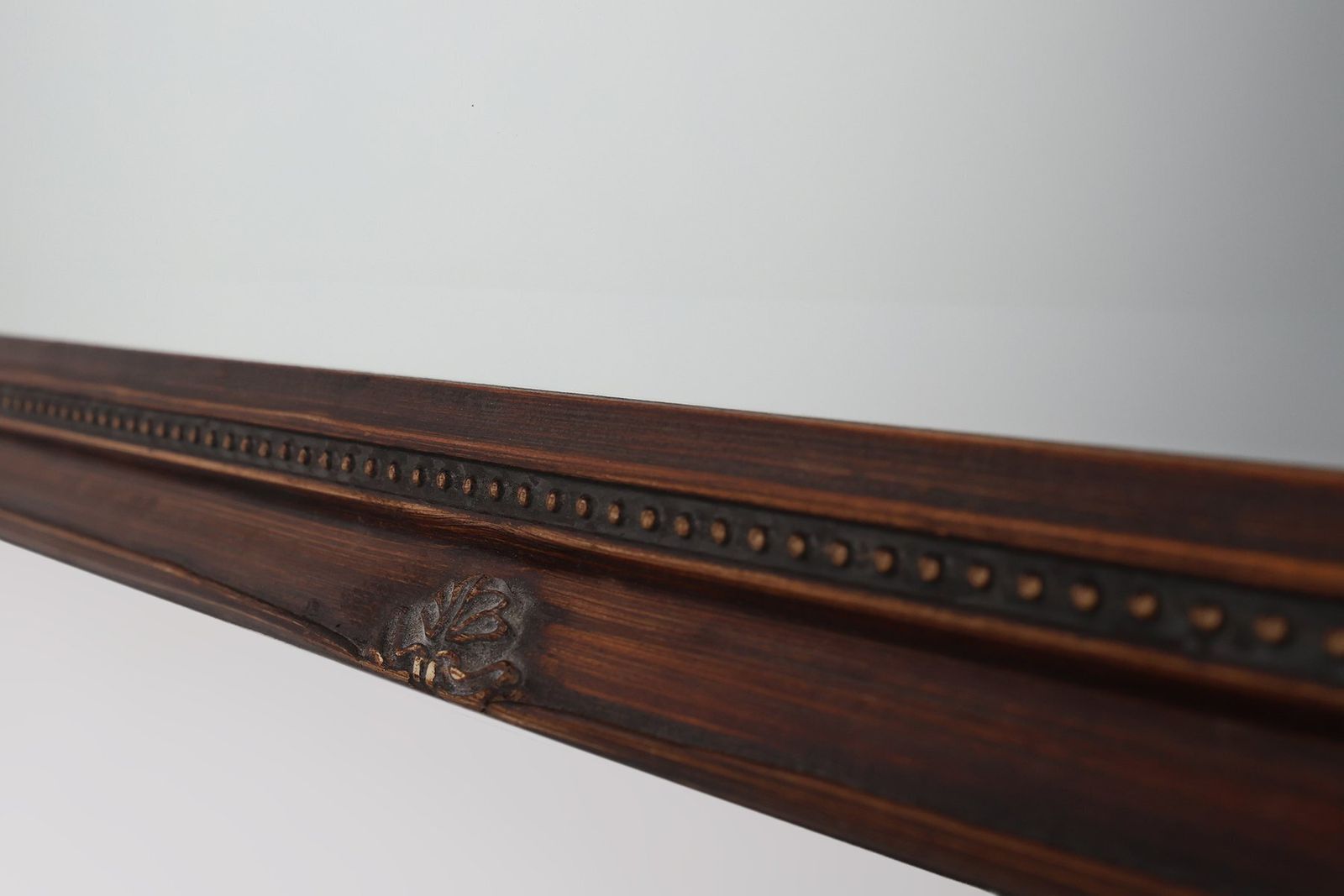 Antique Facet Cut Mirror With Carved Wood Frame, France, 1850s photo buy