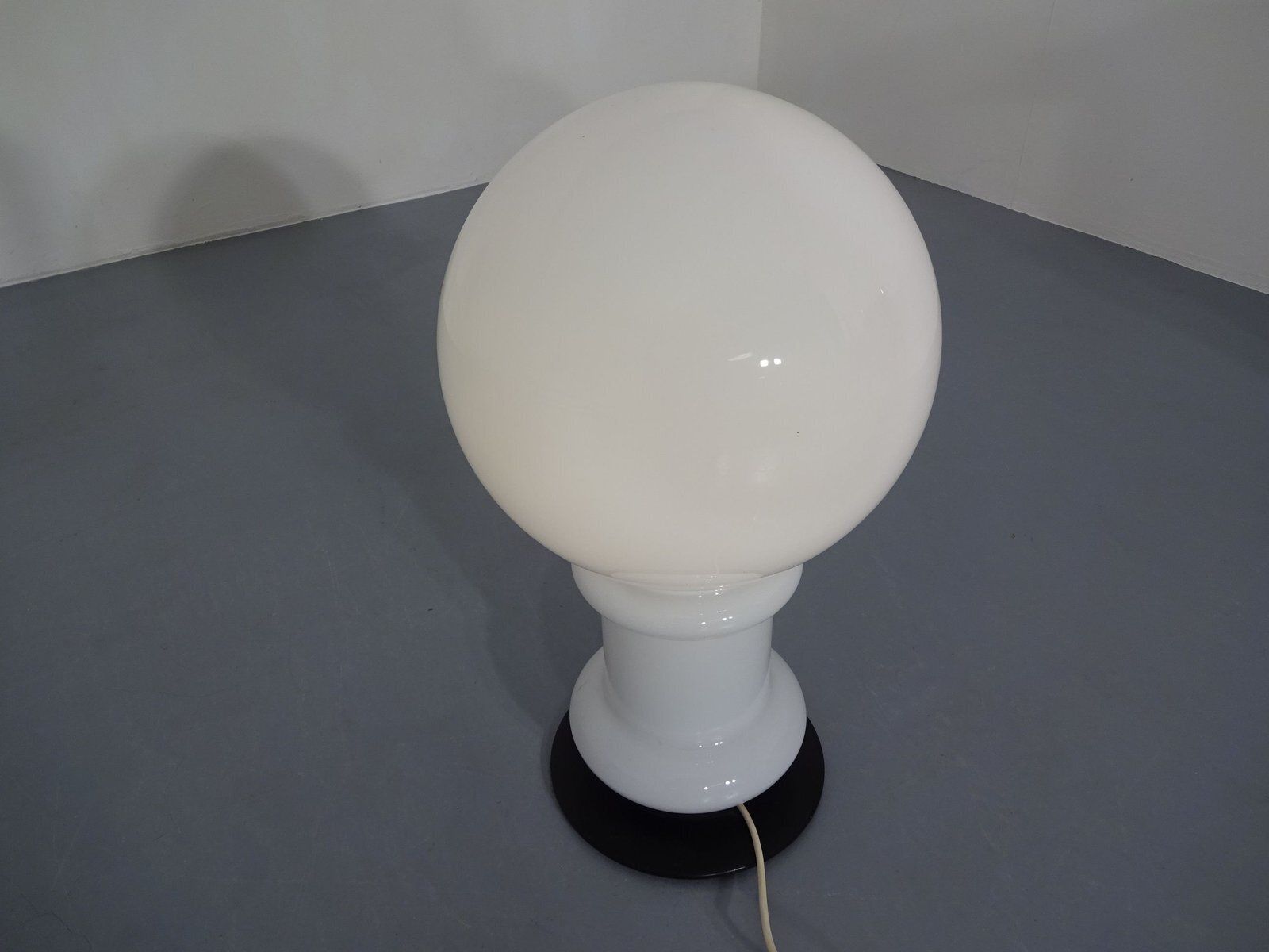 Opal Glass Floor Lamp From Glashütte Limburg, Germany, 1960s