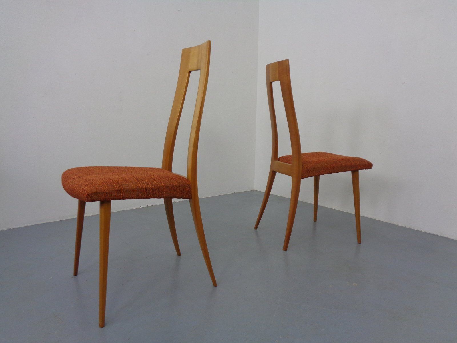 Cherry Wood Chairs From Ernst Martin Dettinger, Germany, 1960s, Set Of 2 photo for sale