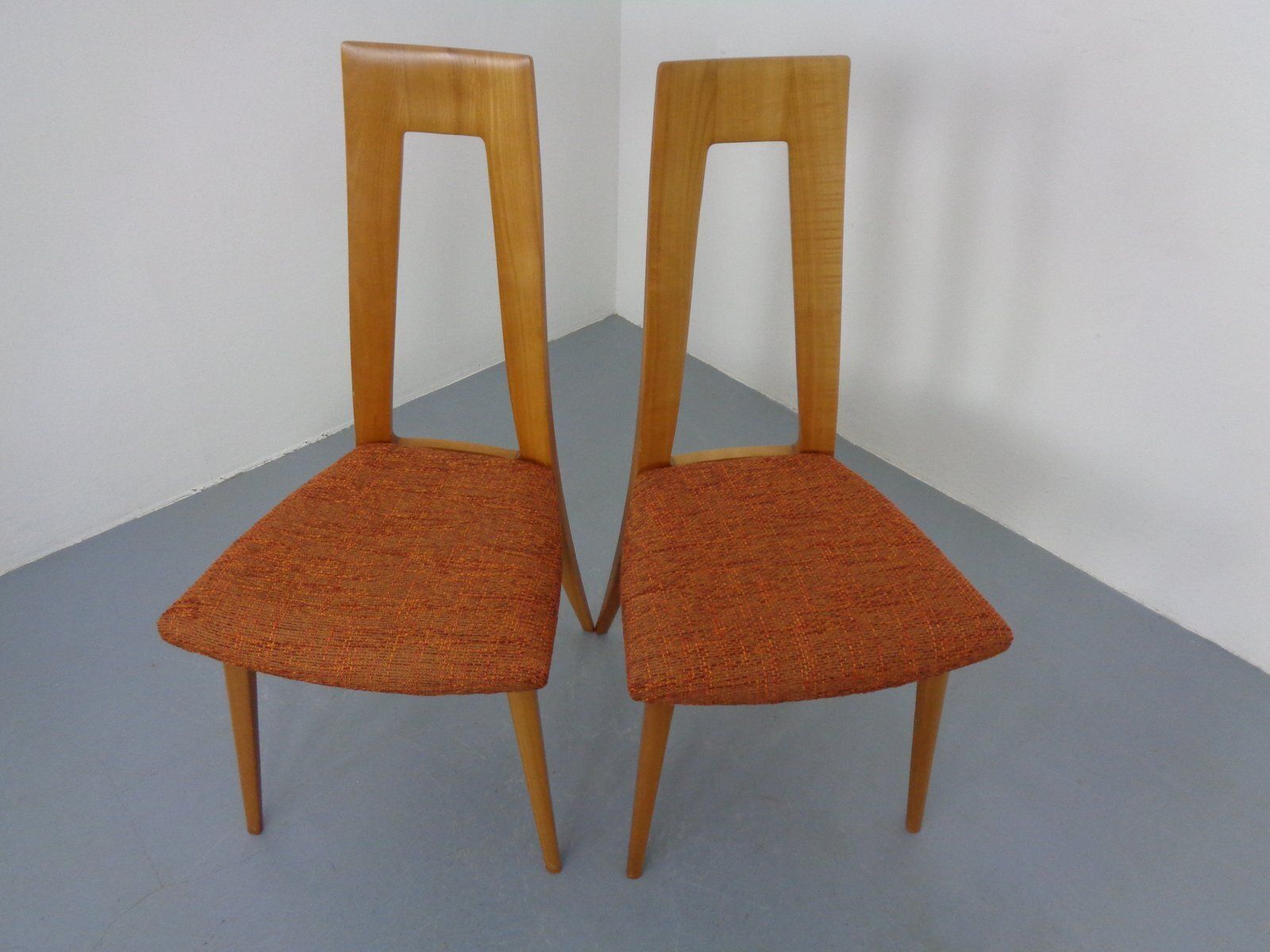 photo furniture Cherry Wood Chairs From Ernst Martin Dettinger, Germany, 1960s, Set Of 2