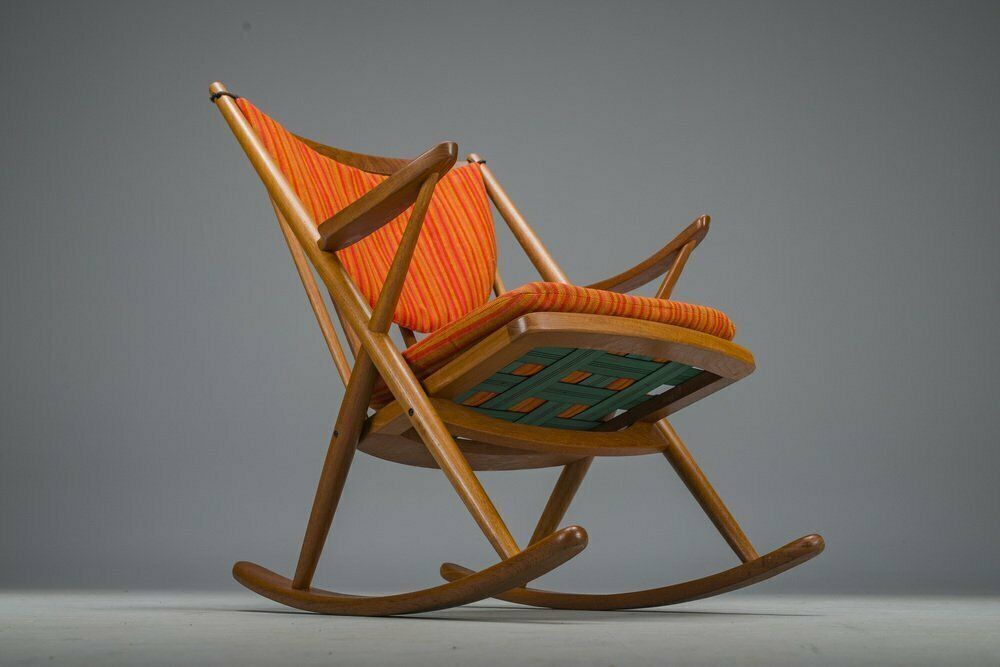 No. 182 Teak Rocking Chair By Frank Reenskaug For Bramin, 1960s photo vintage
