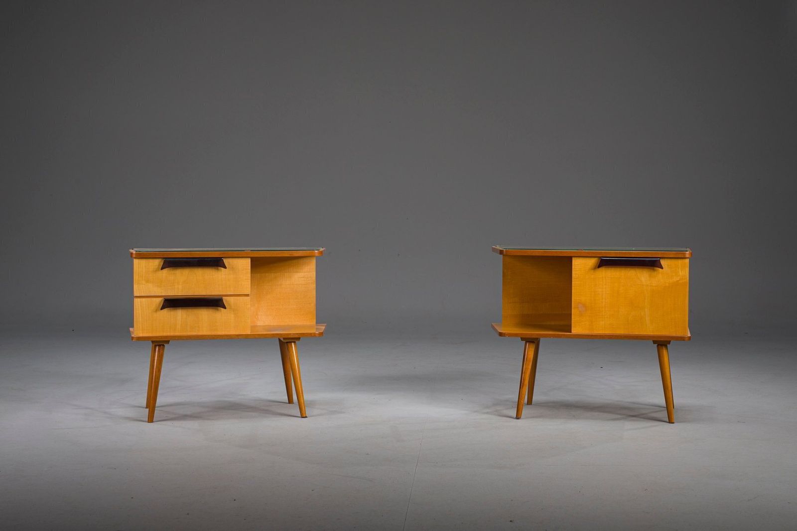 Vintage German Cherry Nightstands, 1960s, Set Of 2 photo furniture