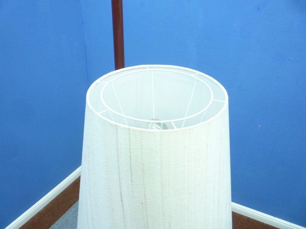 Floor Lamp In Brass And Teak By Florian Schulz, 1950s photo vintage