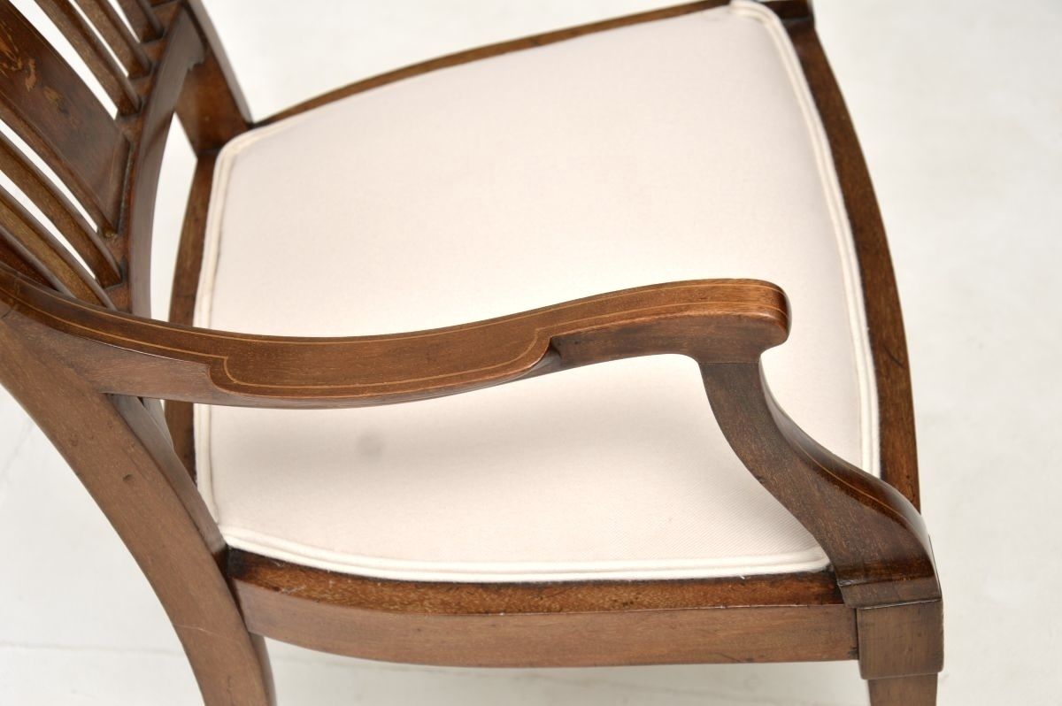 Antique Edwardian Inlaid Mahogany Armchair photo vintage