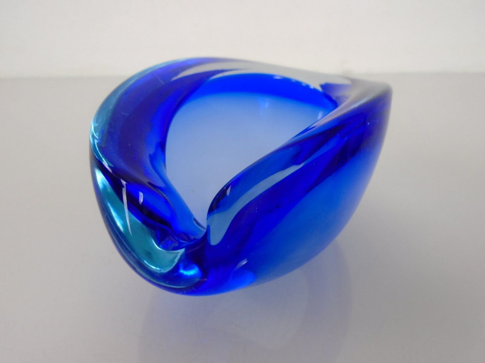 Blue Sommerso Murano Glass Ashtray, Italy, 1960s photo vintage
