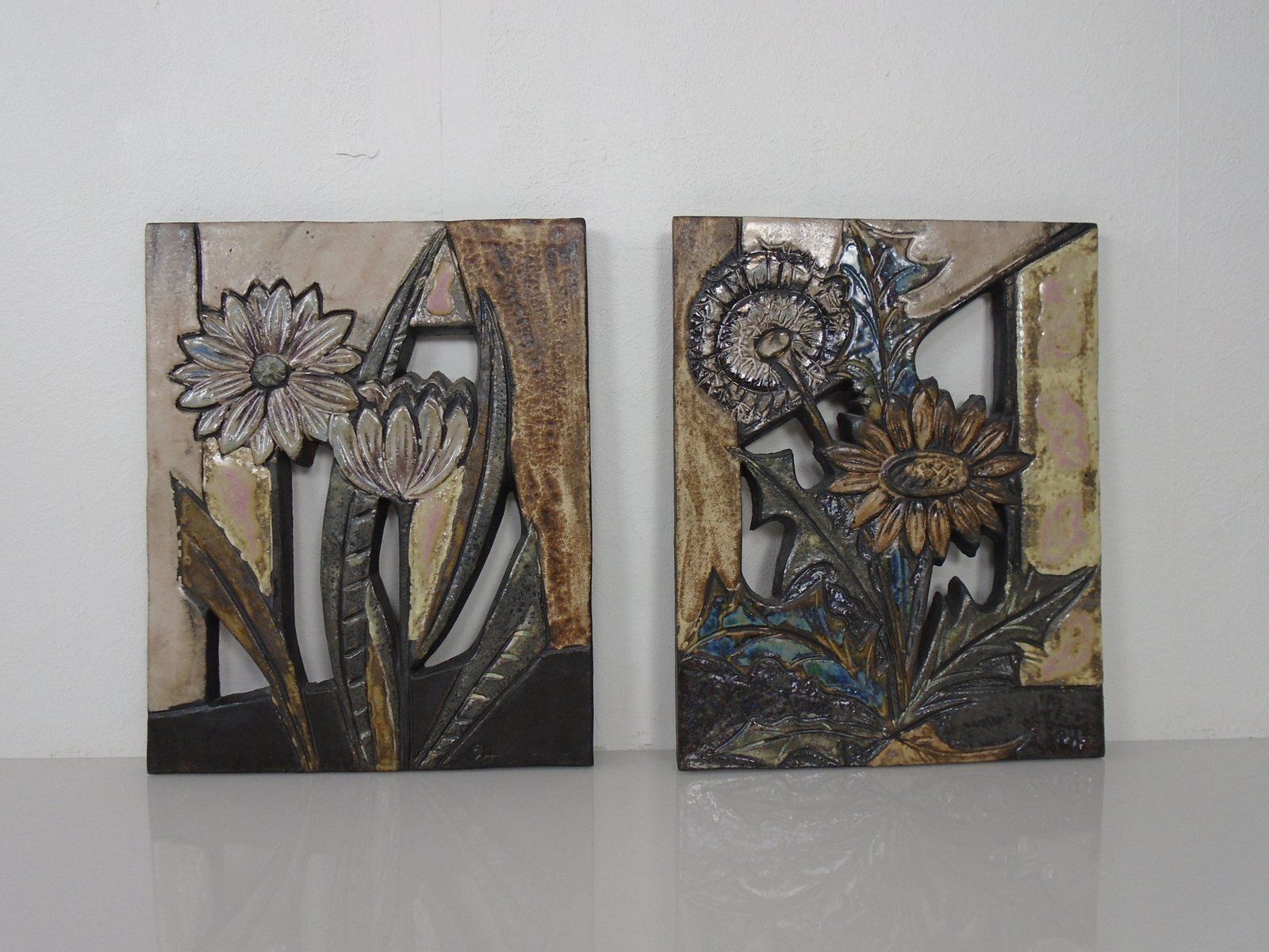 Ceramic Wall Plaques From Ruscha, Germany, 1960s, Set Of 4 photo buy