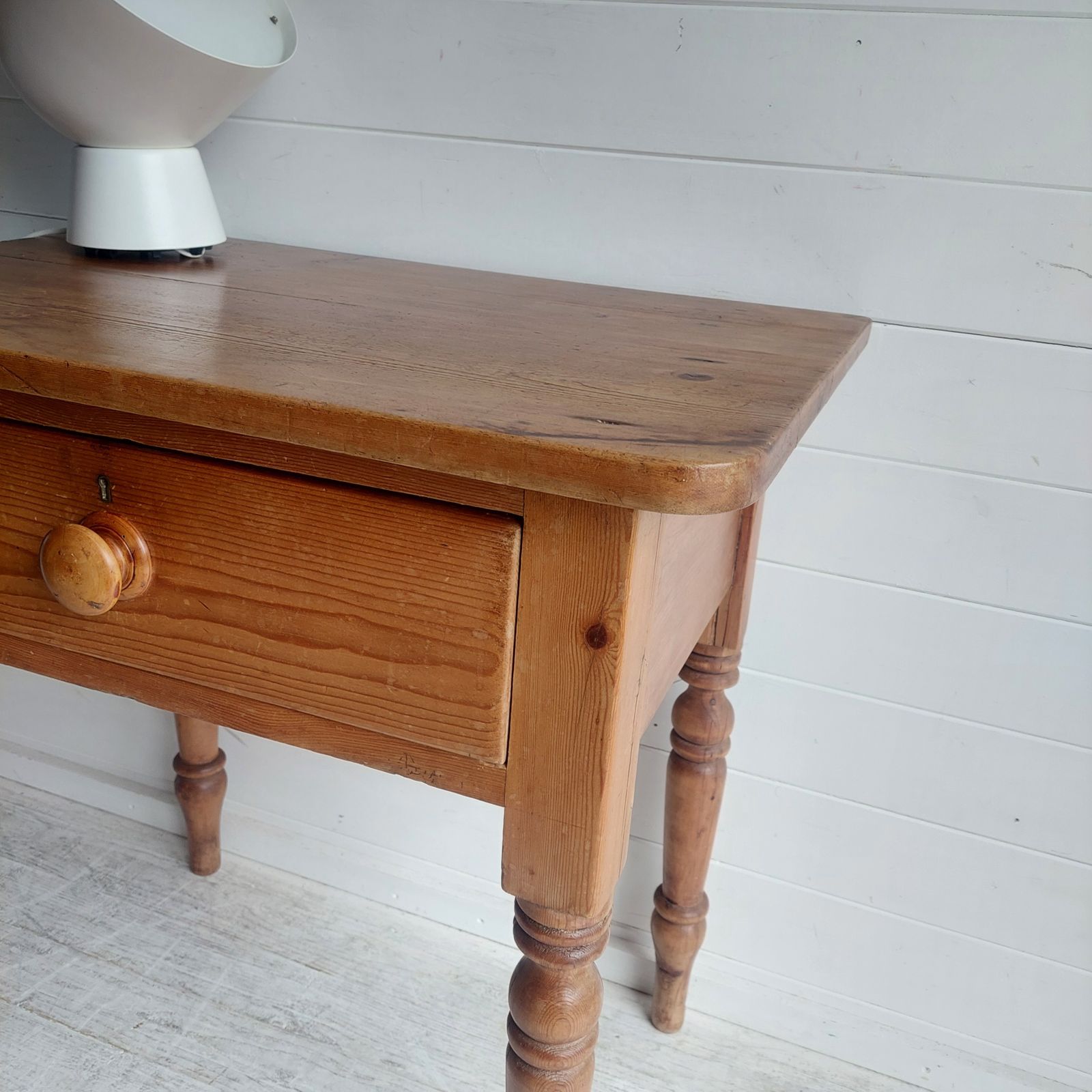 Victorian Antique Rustic Pine Side Table Small Desk Kitchen Console Table With Drawer 1900s photo buy