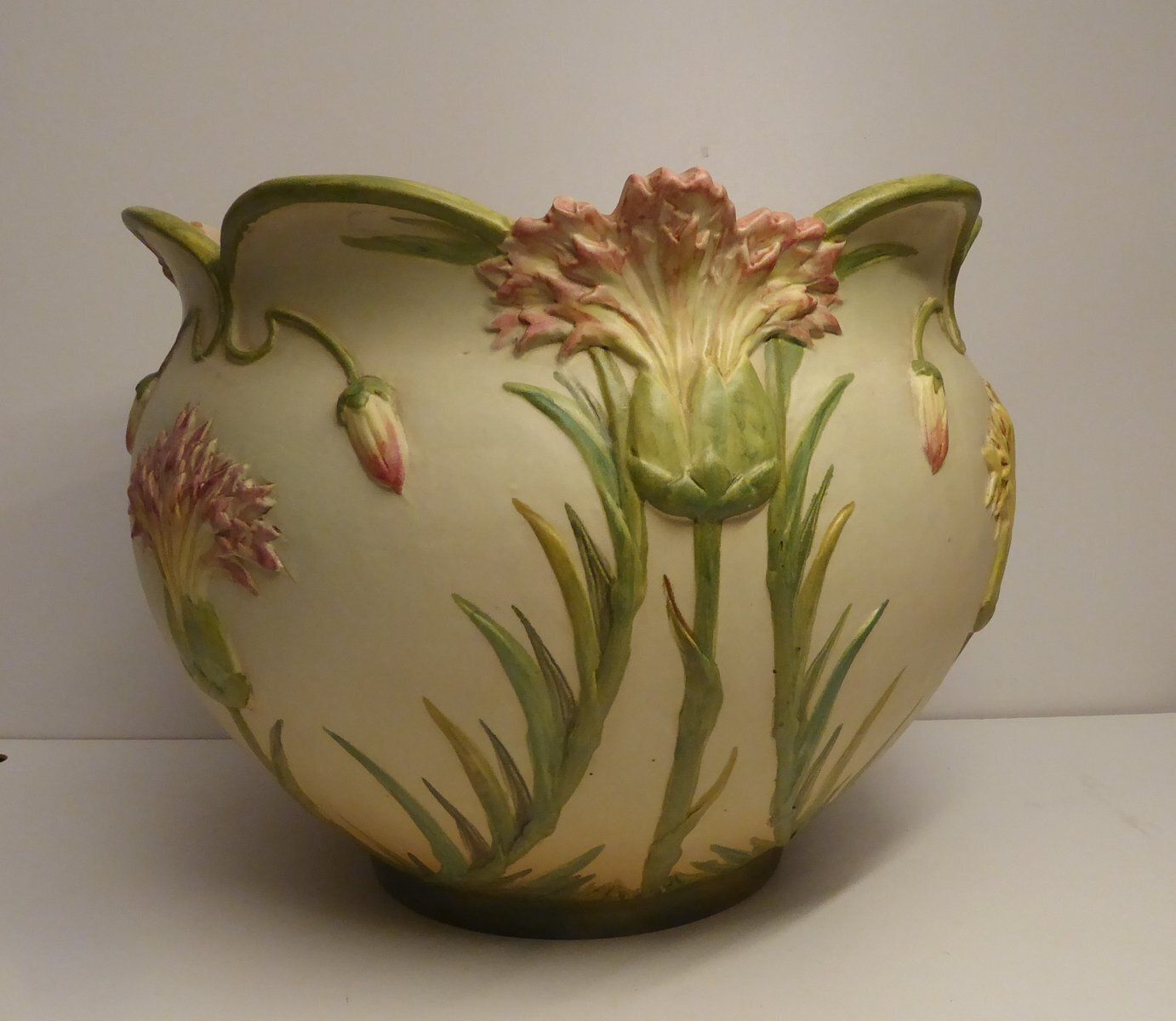 Home Decor Art Nouveau Cachepot Sur Colonne Planter On Display By Jean Massier For Vallauris, Set Of 2 photo