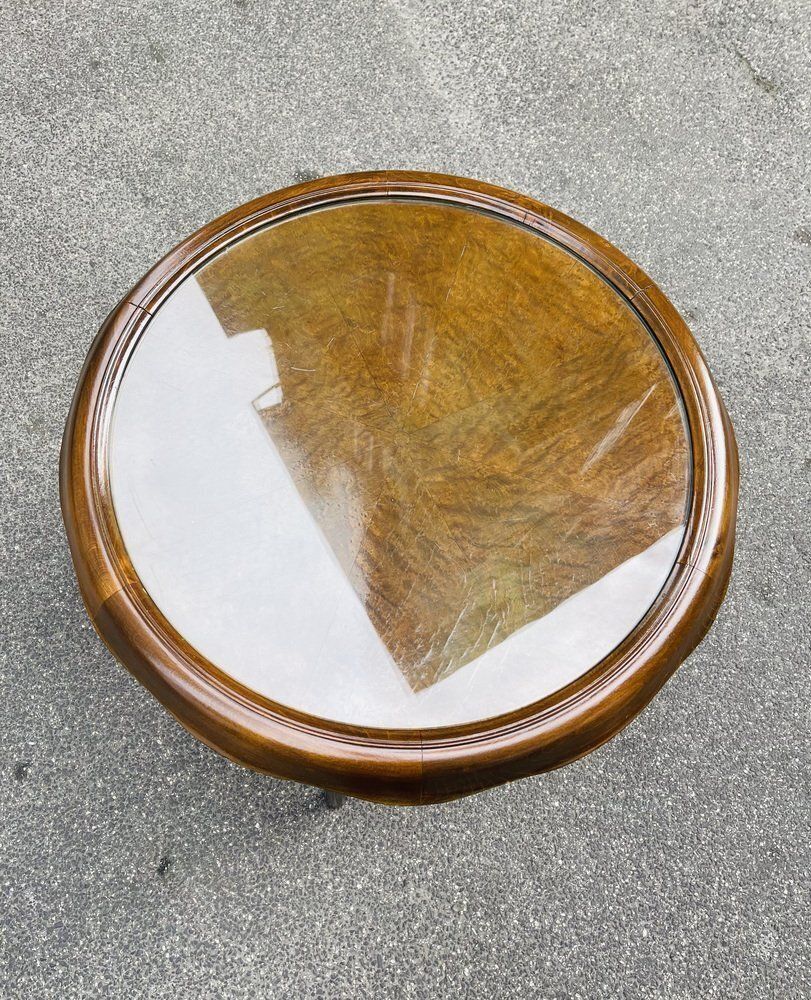 Wooden Coffee Table With Crystal By Osvaldo Borsani For Abv, 1960s photo furniture