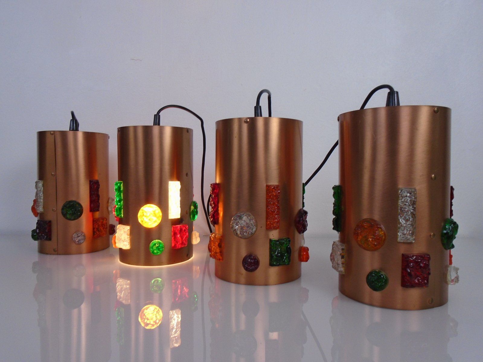 Copper Ceiling Lamp, Germany, 1960s photo for sale