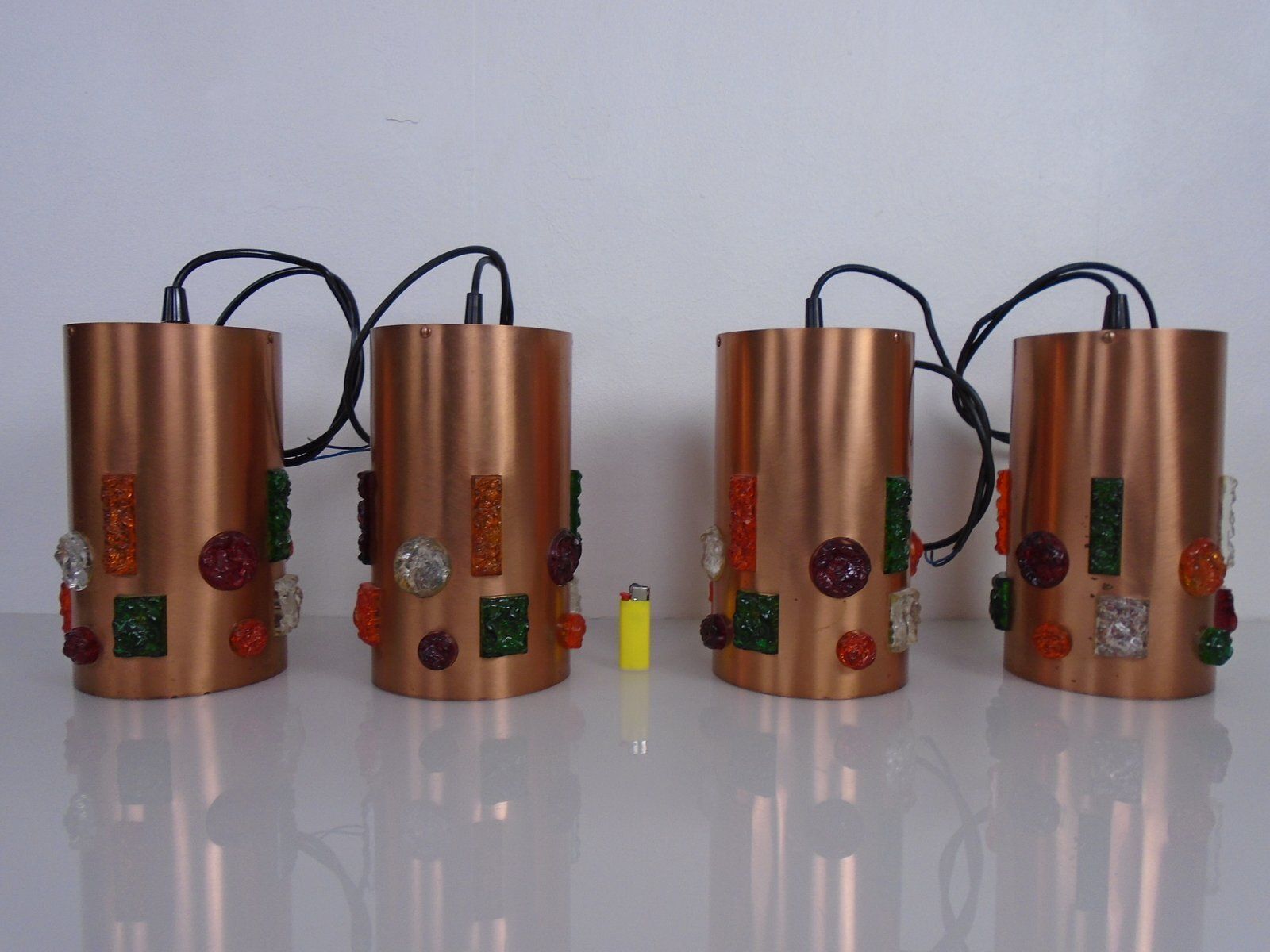 Copper Ceiling Lamp, Germany, 1960s photo Lighting