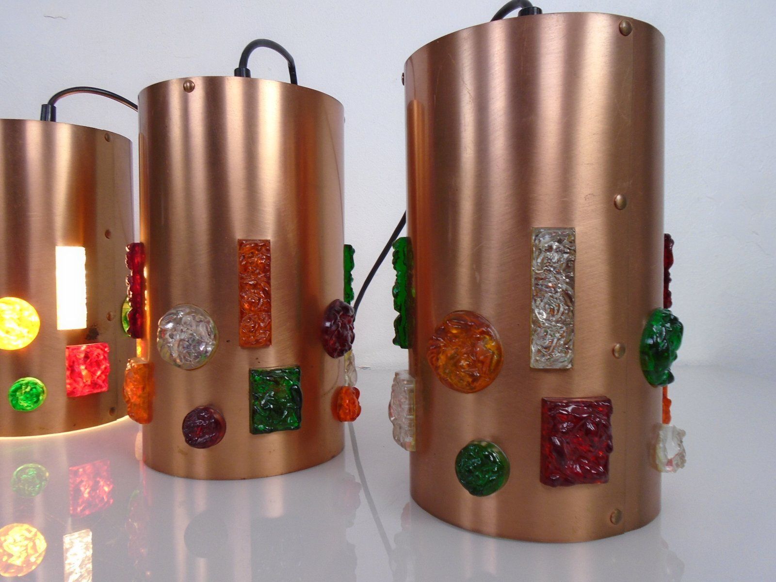 217.0 Copper Ceiling Lamp, Germany, 1960s photo