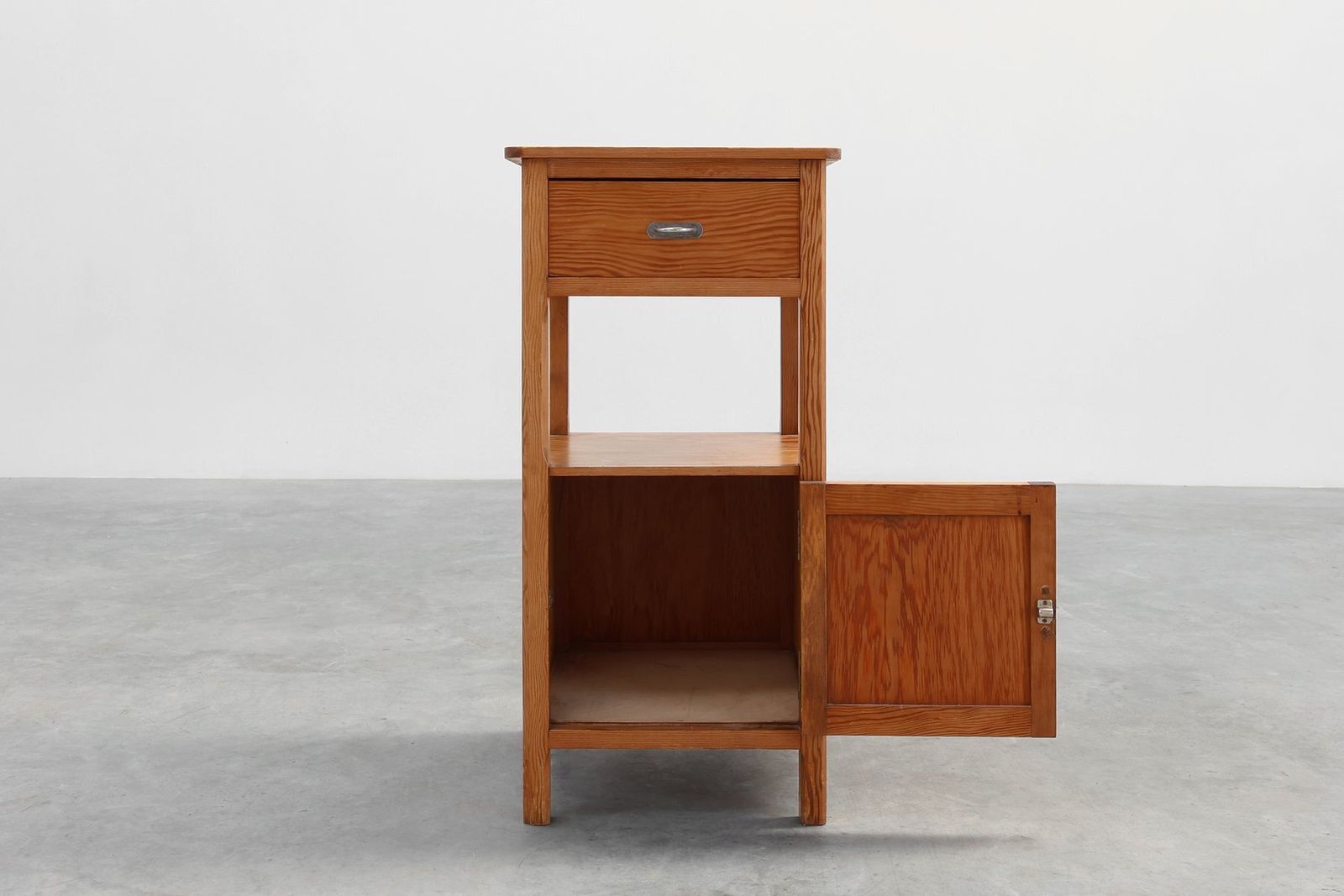 Vintage French Art Deco Nightstand In Pine, 1940s photo Furniture