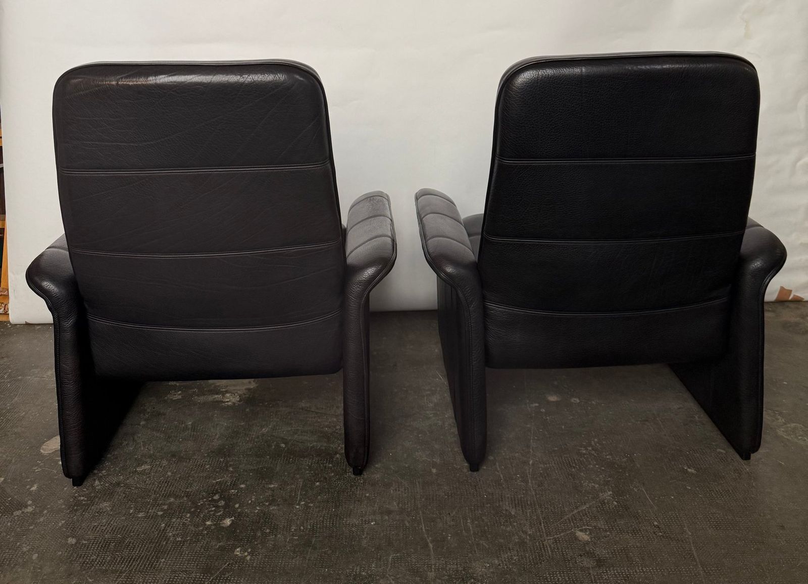 Black Leather Ds 50 Lounge Chairs From De Sede, 1970s, Set Of 2 photo for sale