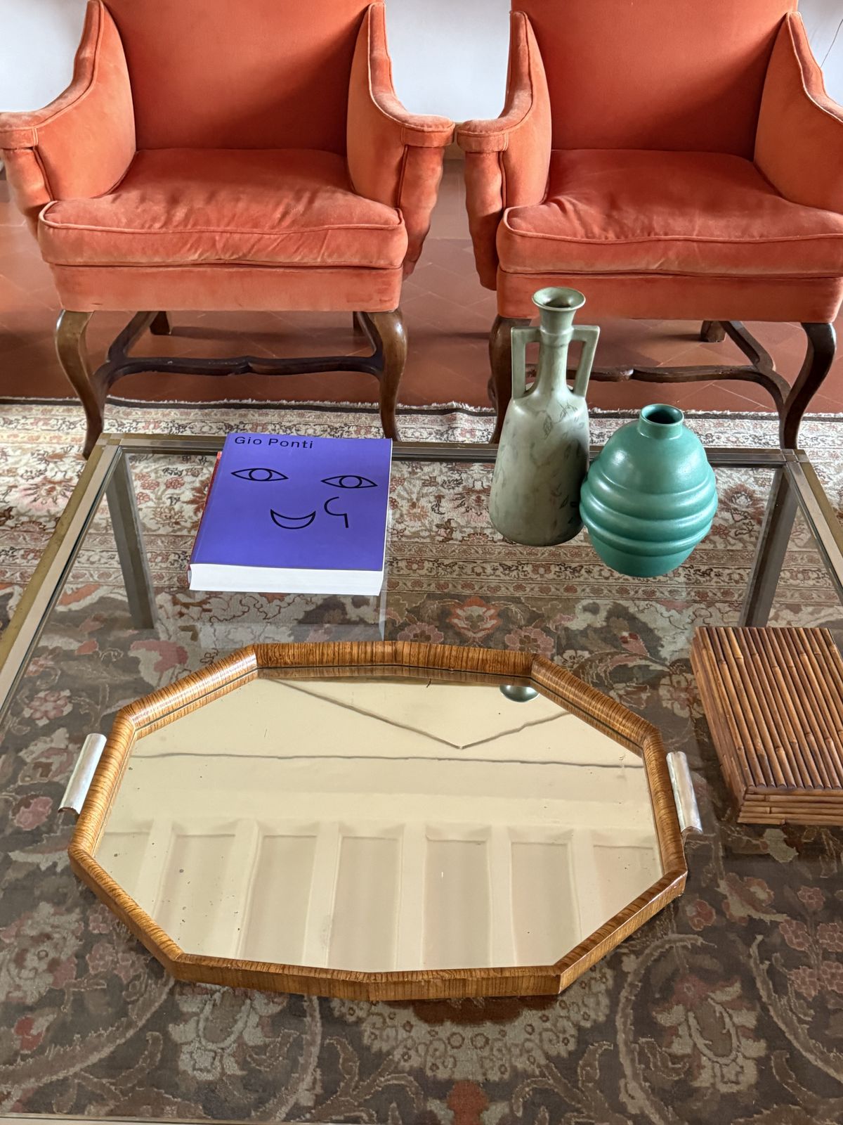 Mid Century Modern Mirrored Tray, Brazil 1960s photo for sale