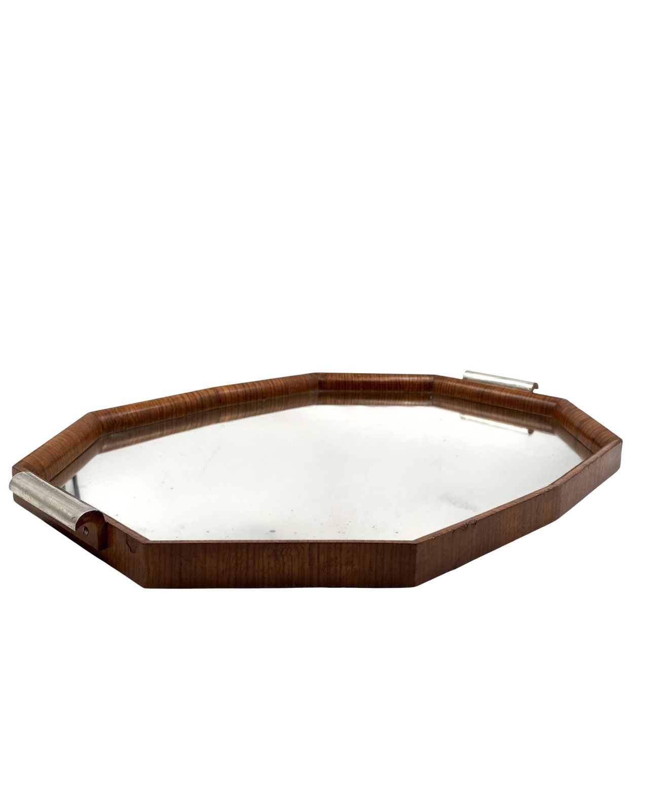 Mid Century Modern Mirrored Tray, Brazil 1960s photo vintage