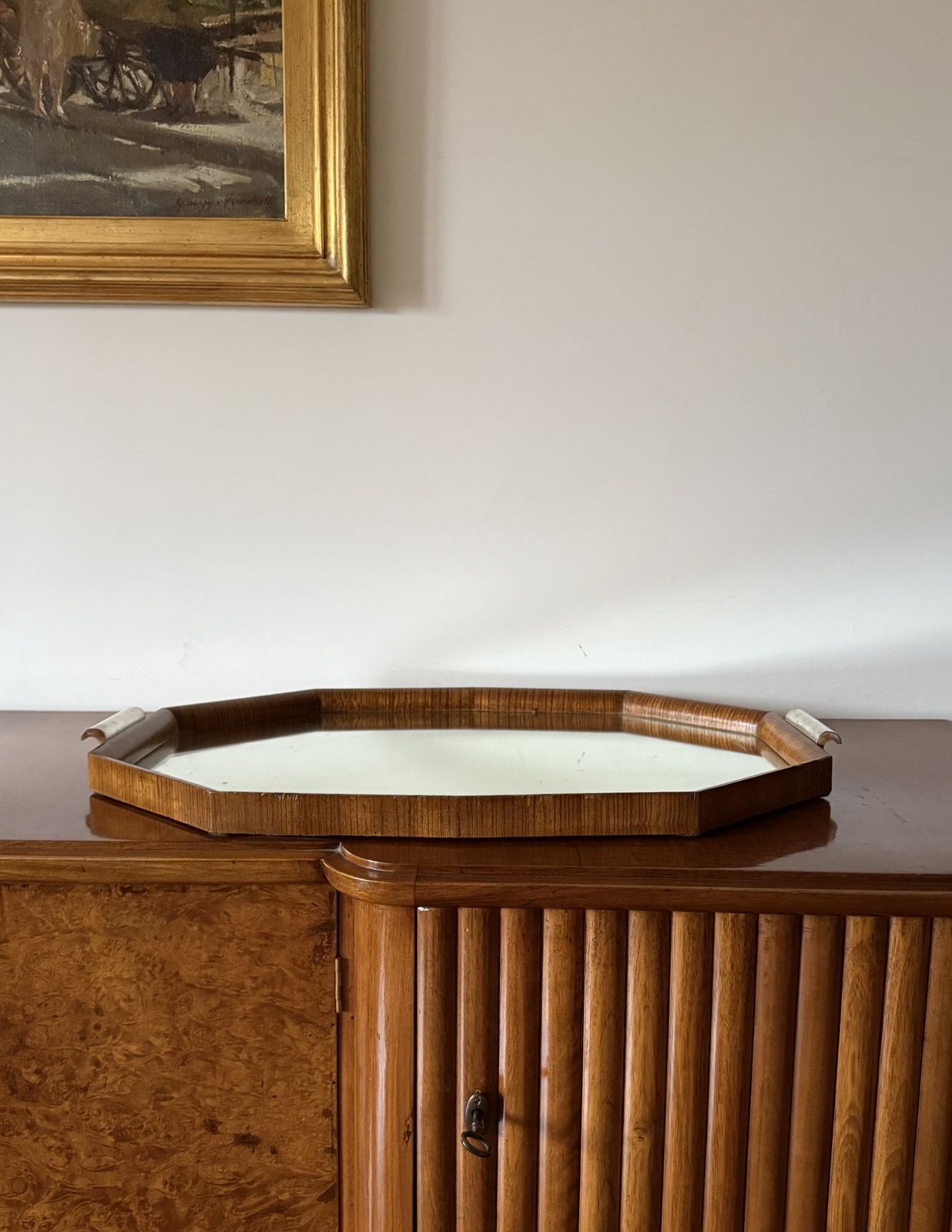 Home Decor Mid Century Modern Mirrored Tray, Brazil 1960s photo