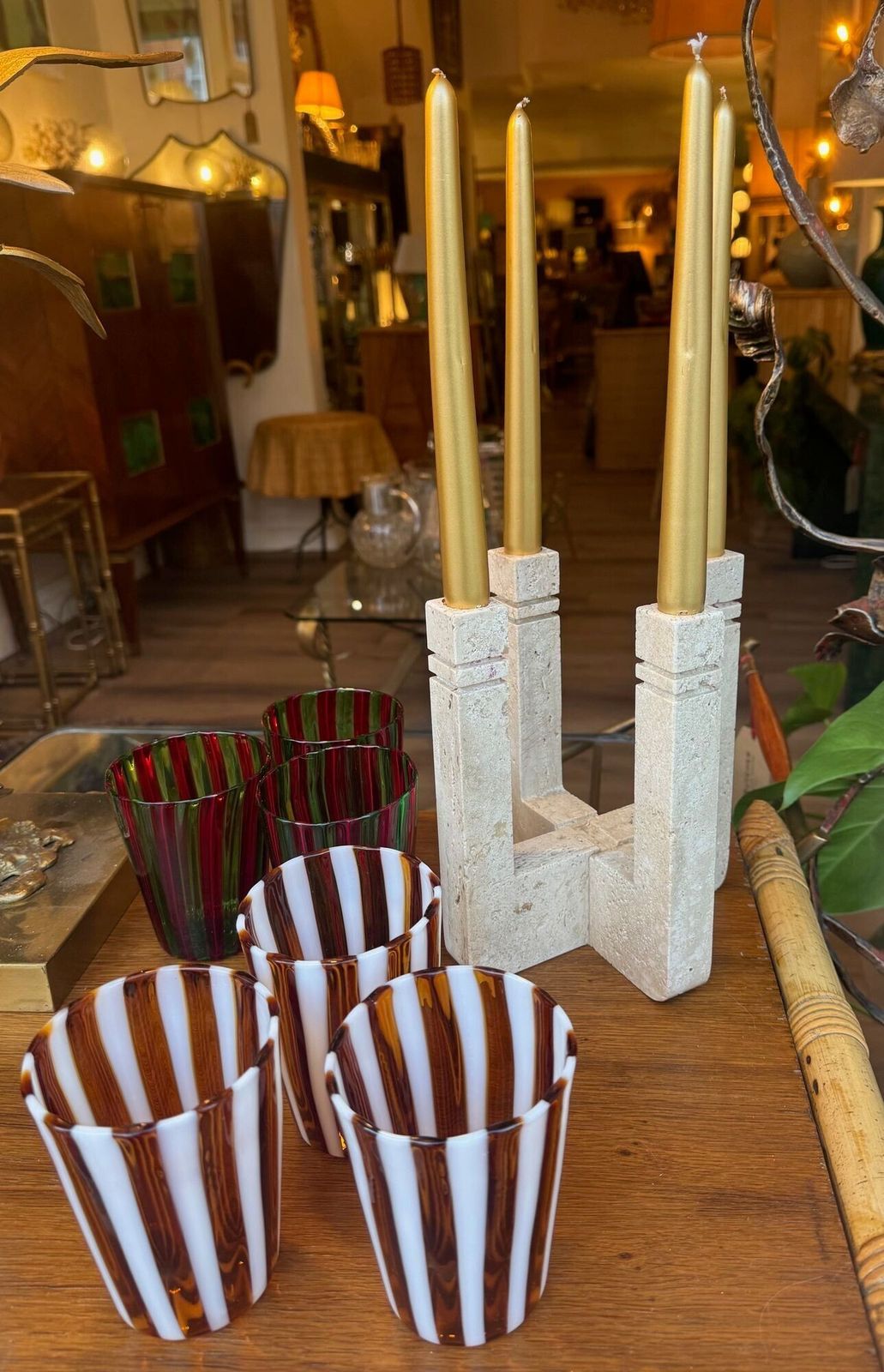 An Italian 1970s Travertine Candle Holder By Fratelli Mannelli photo furniture
