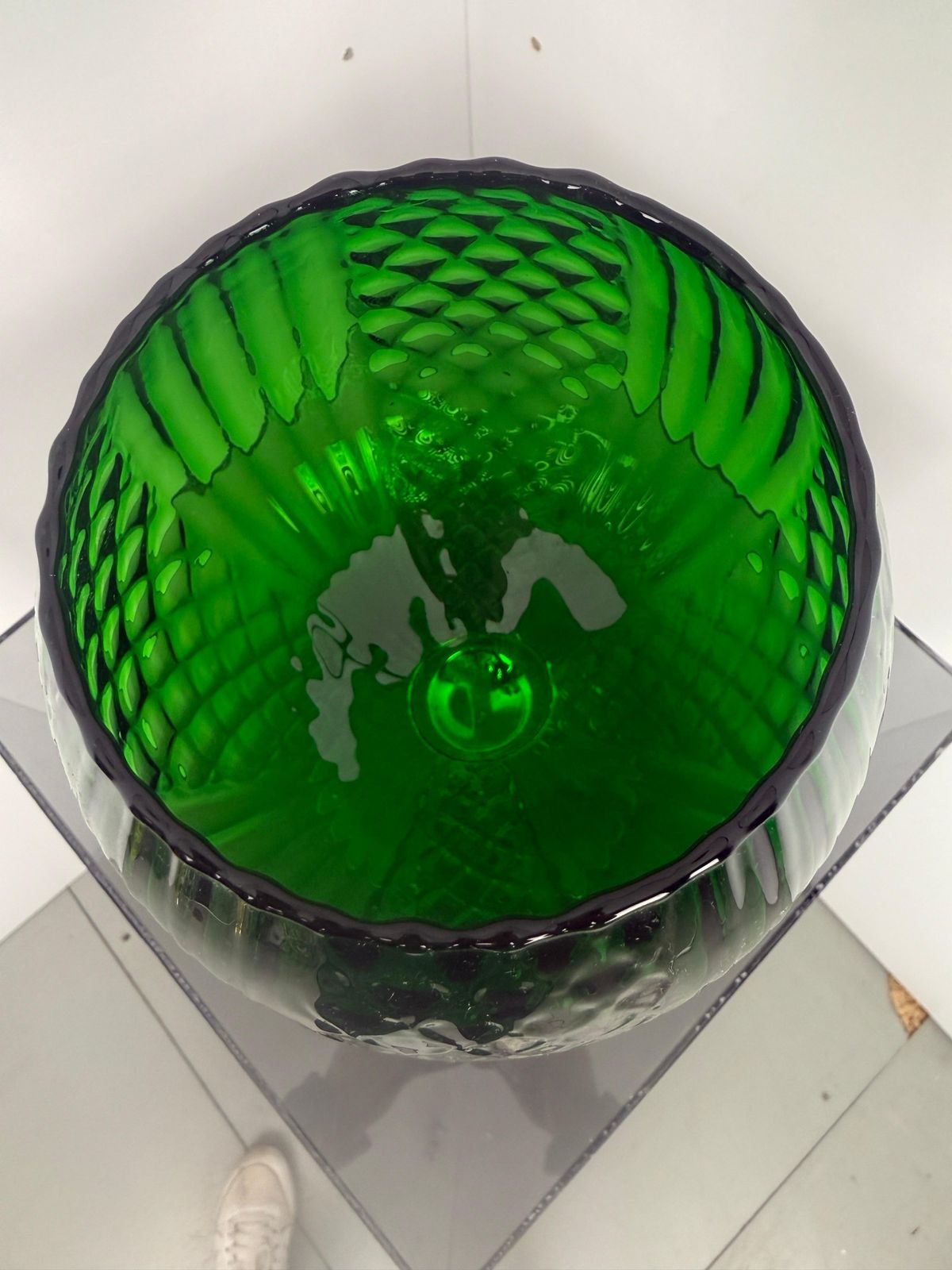 Empoli Green Big Glass Vase  Italy 1960 photo for sale