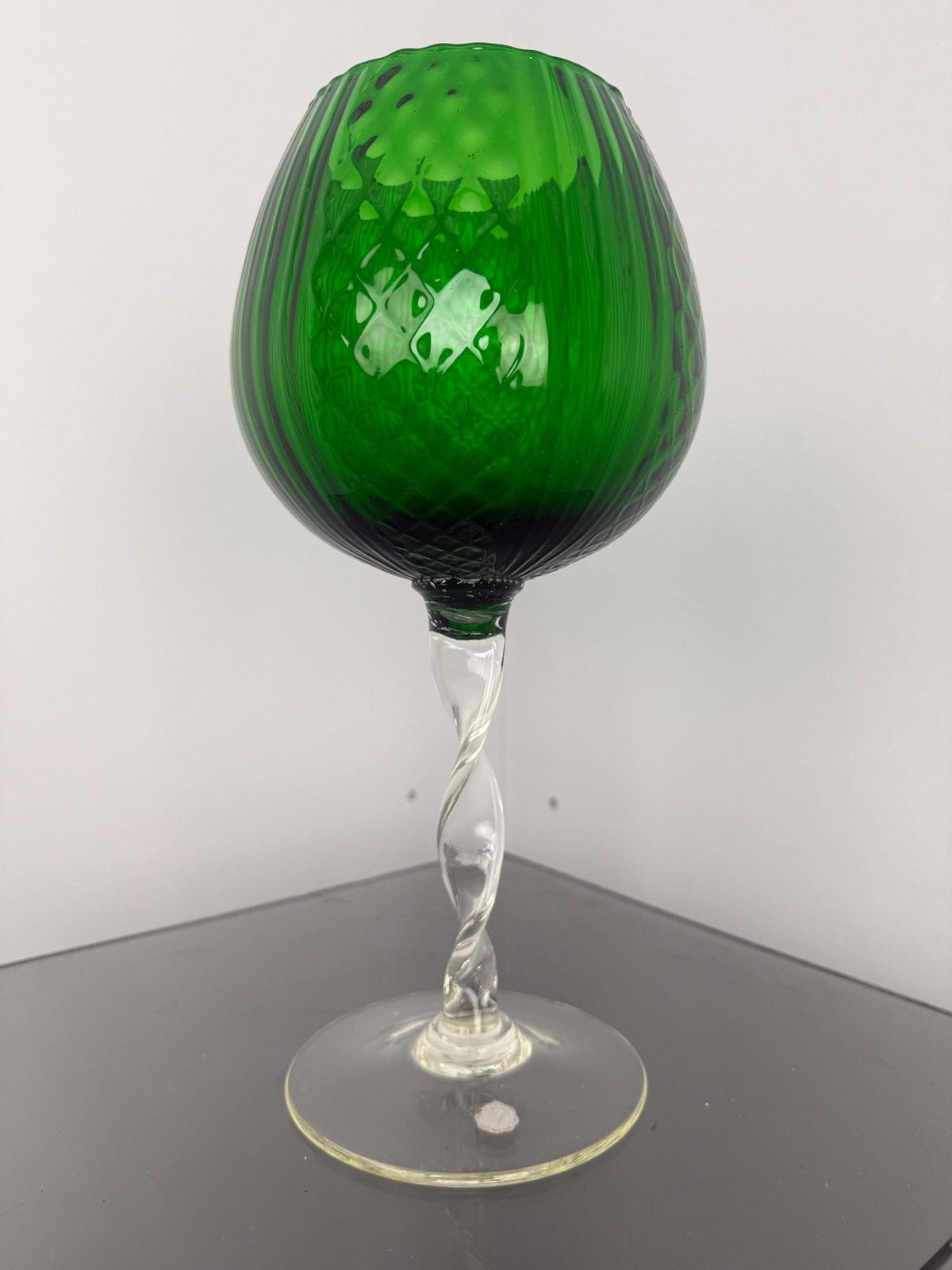 Empoli Green Big Glass Vase  Italy 1960 photo buy