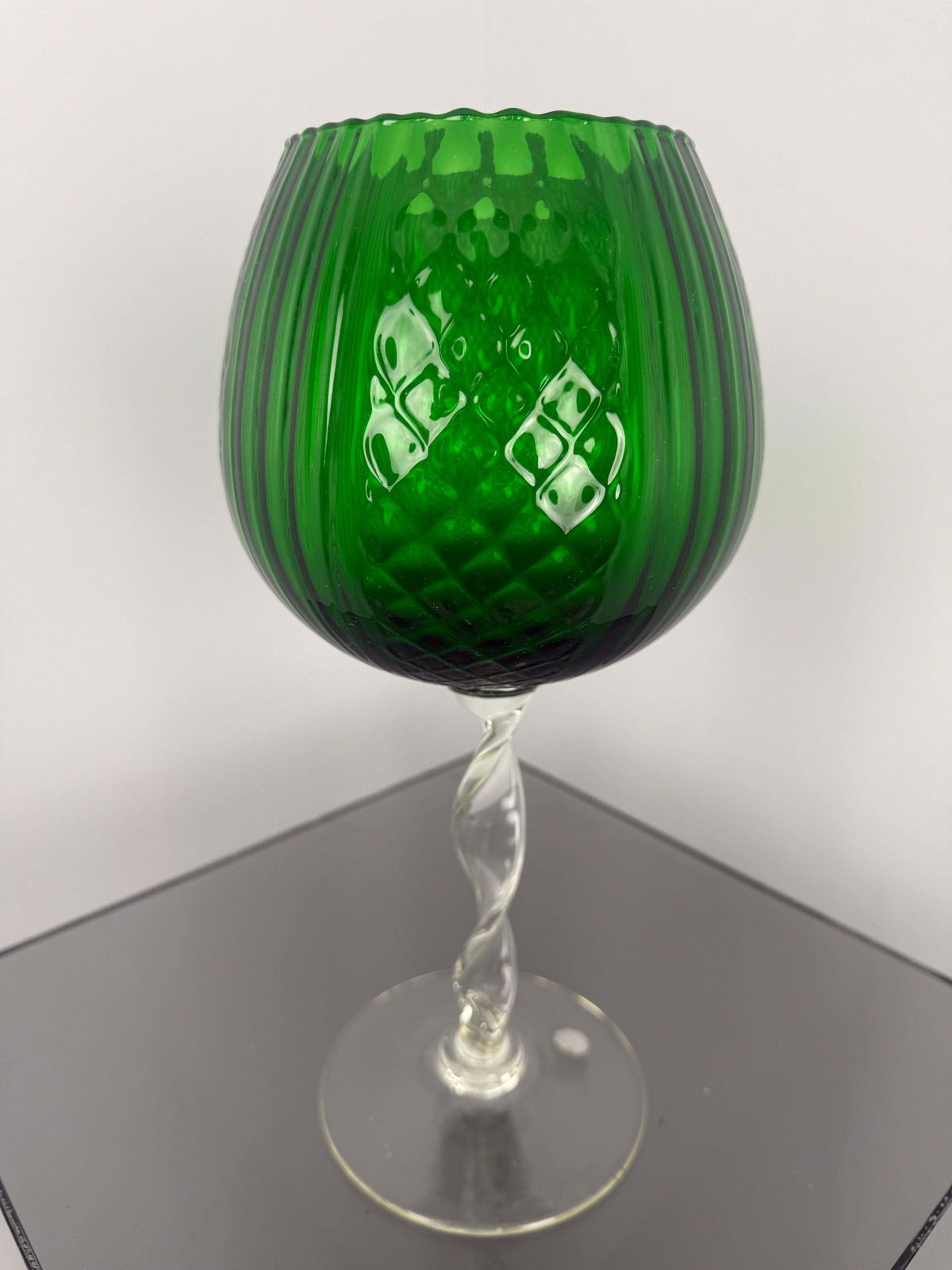 photo furniture Empoli Green Big Glass Vase  Italy 1960