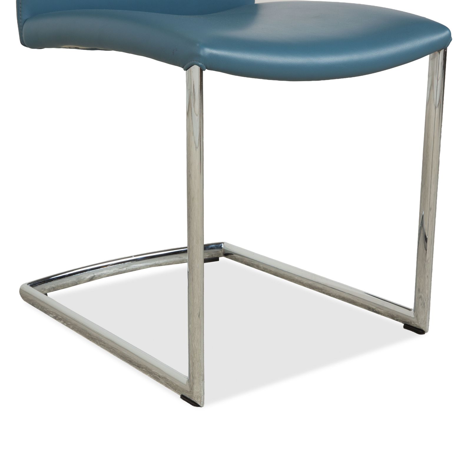 Set Van 6 Draenert Nobile Swing Leren Stoelen, Blauw En Petrol photo Meubels