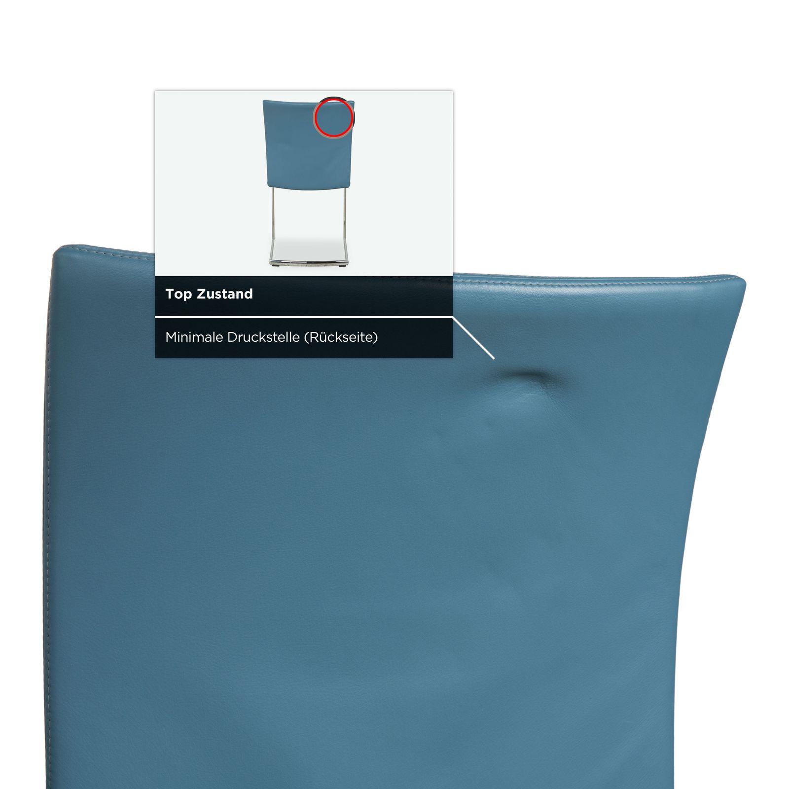 Set Van 6 Draenert Nobile Swing Leren Stoelen, Blauw En Petrol photo 4359.0