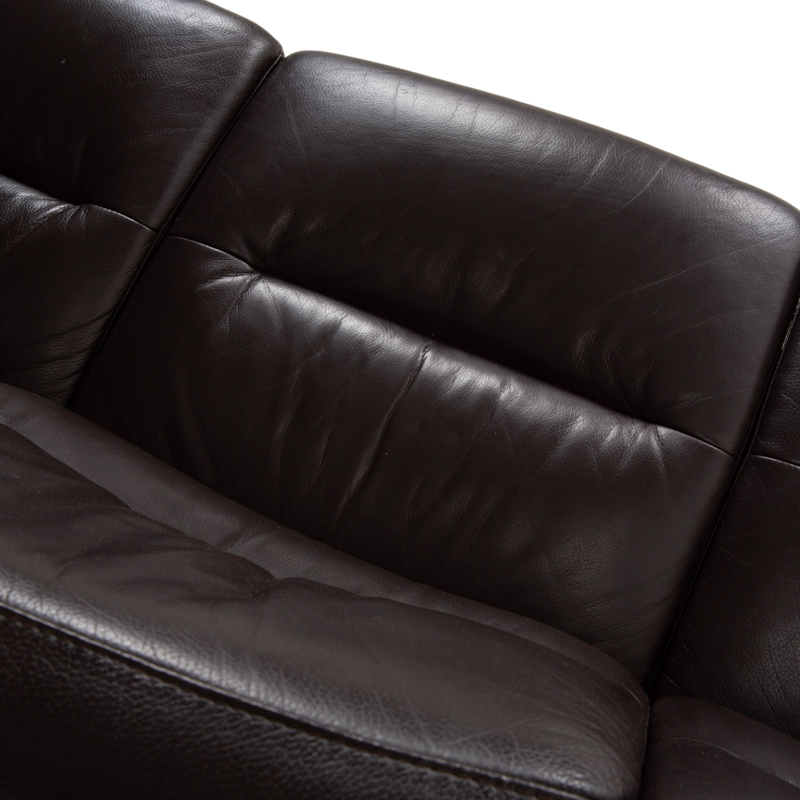Canapé 3 places Stressless Wave en cuir brun espresso, fonction manuelle photo vintage