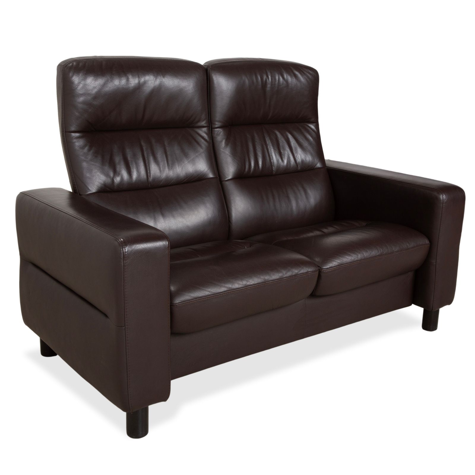 Canapé 2 places Stressless Wave en cuir brun espresso, fonction manuelle photo for sale