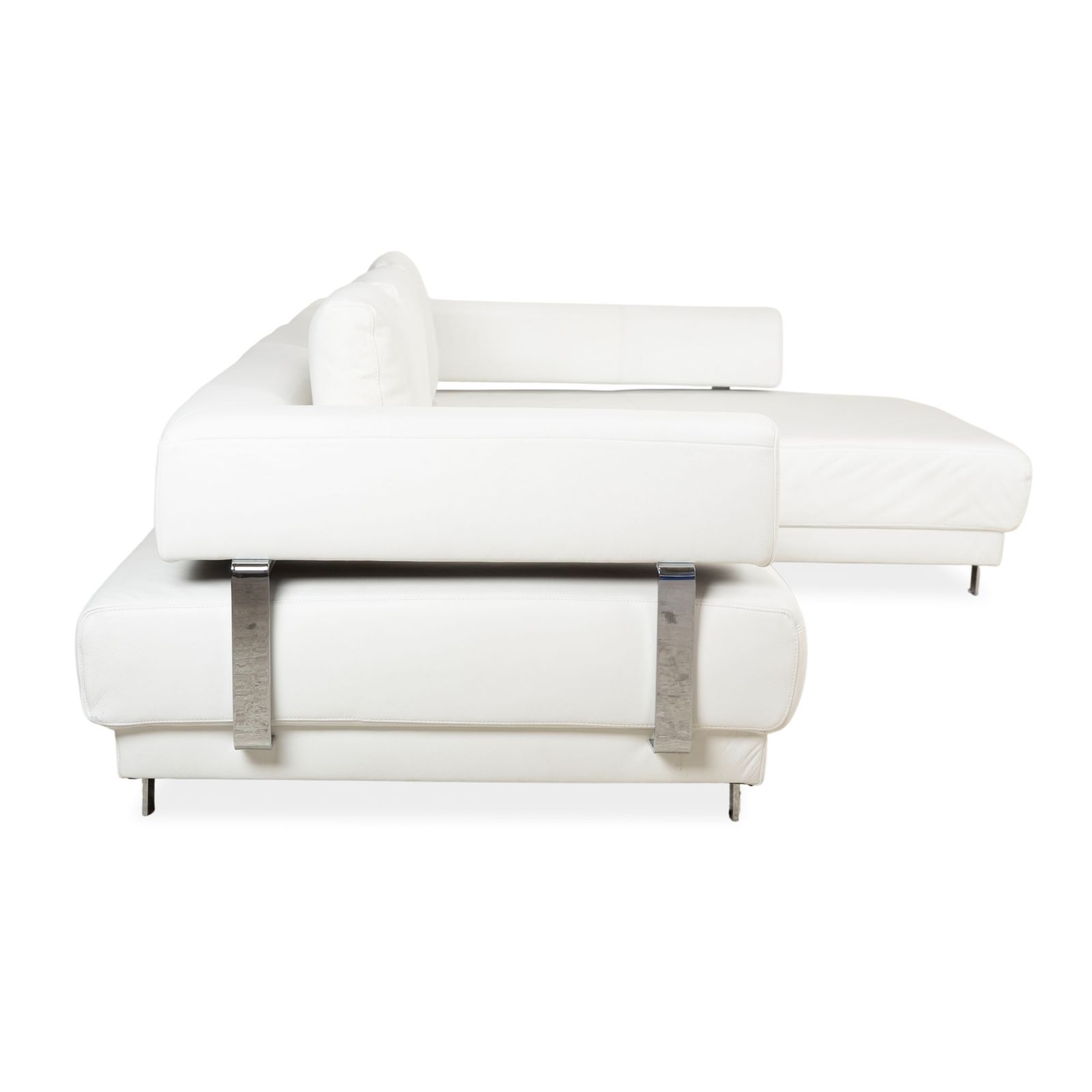 photo furniture Canapé d'angle Ewald Schillig Brand Face en cuir blanc