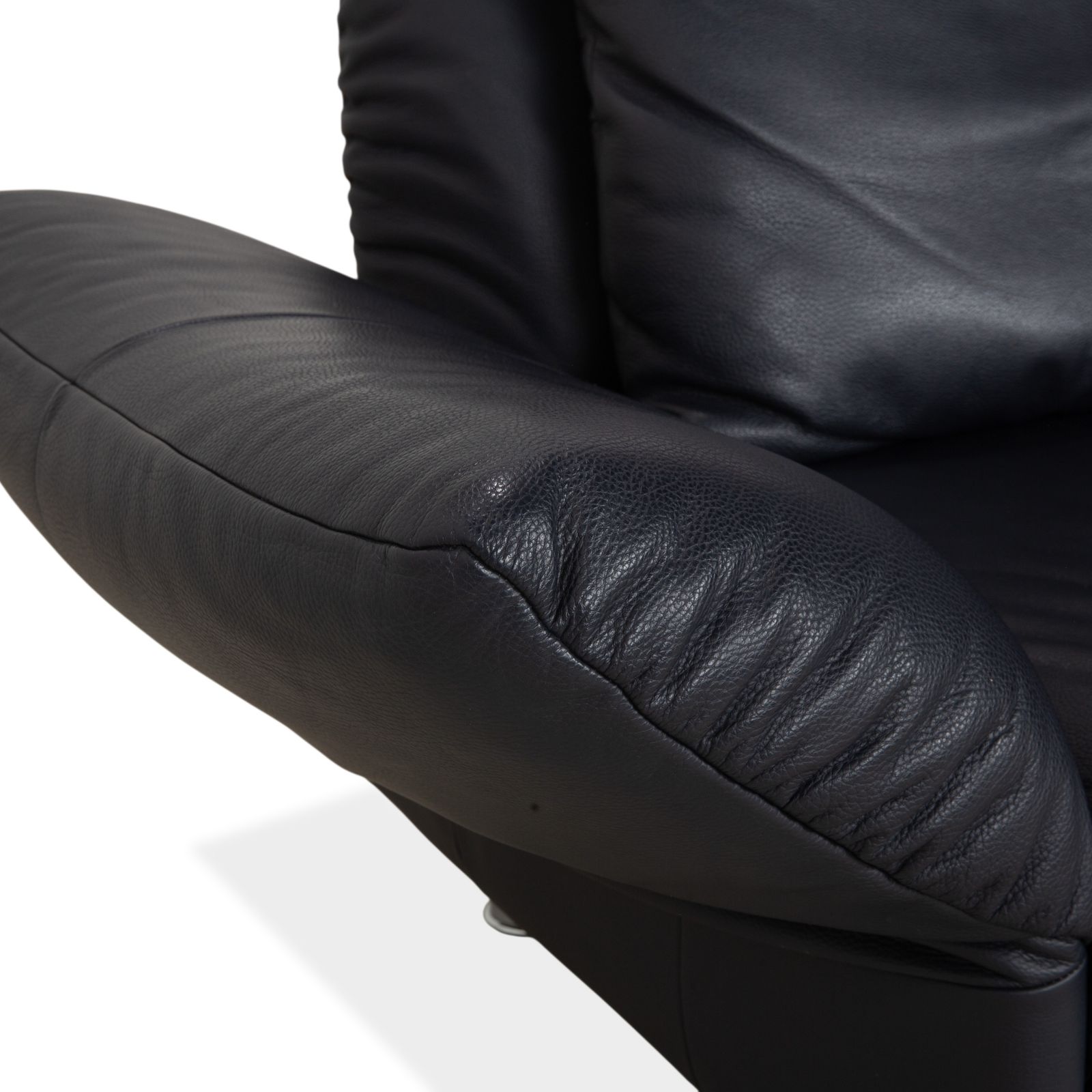 Canapé 3 places Rolf Benz 510 en cuir bleu foncé, fonction manuelle photo Mobilier