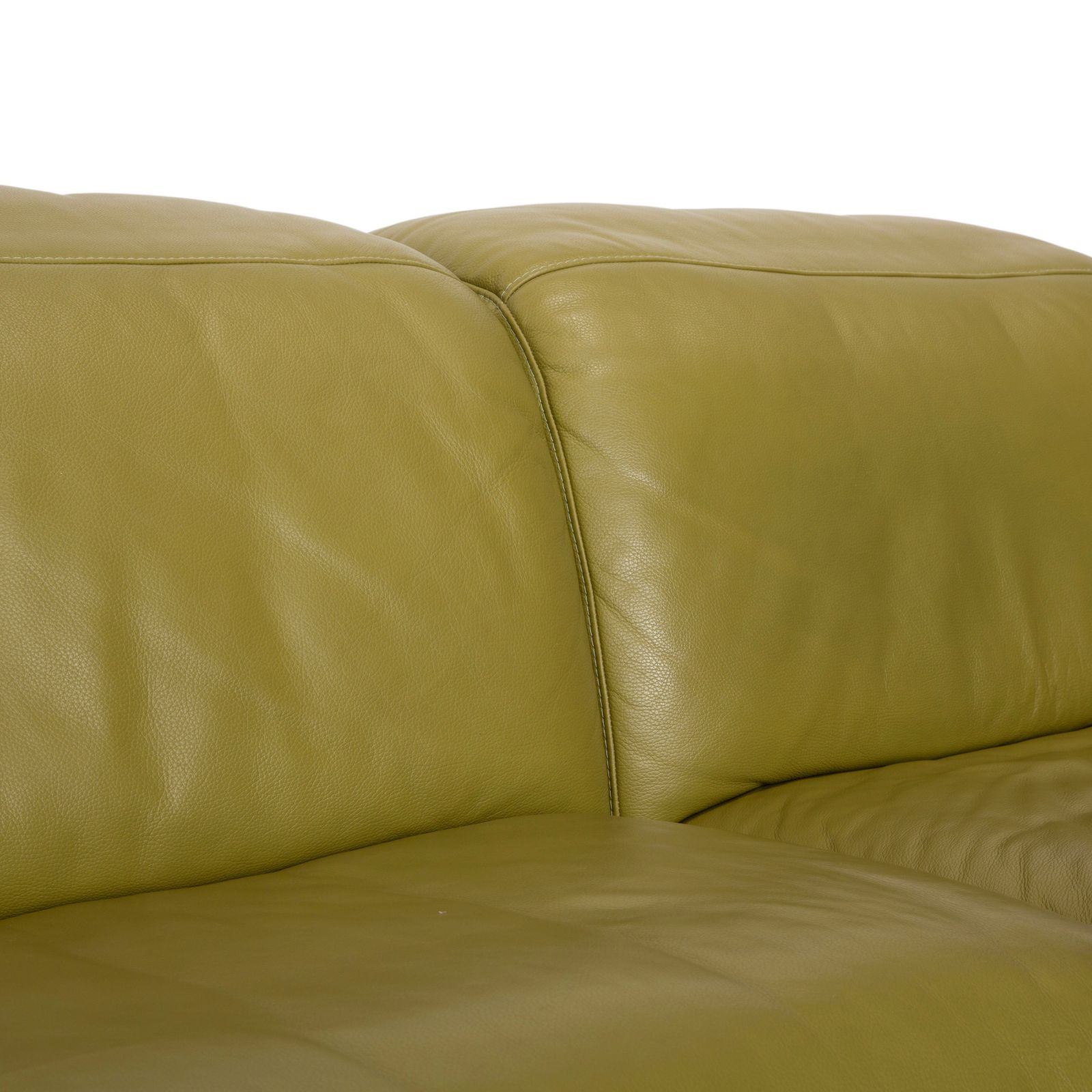 Mobilier Canapé d'angle Himolla en cuir vert olive, fonctions électrique et manuelle photo