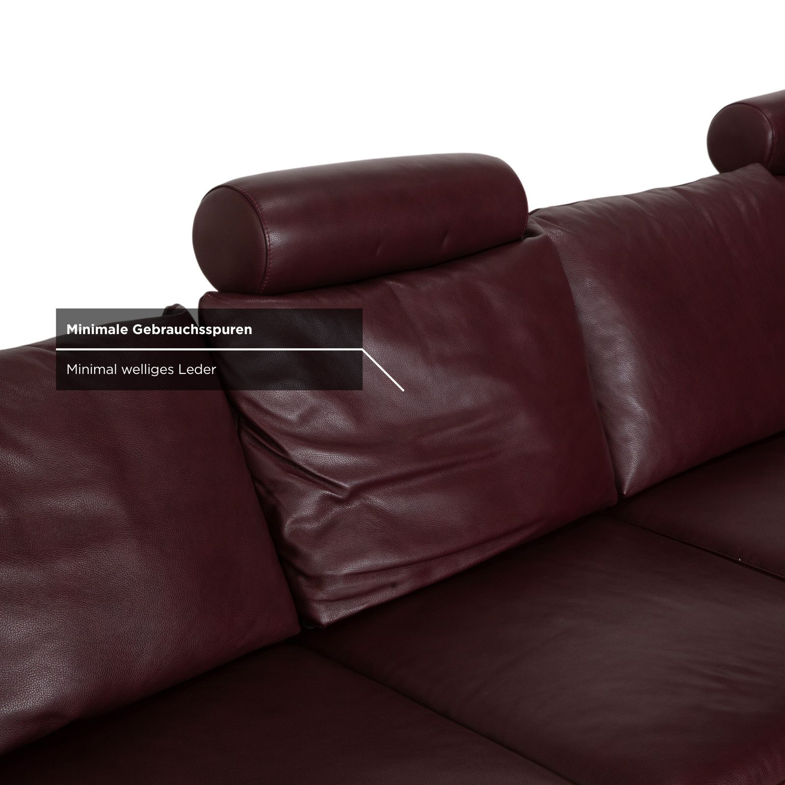 Stressless E200 Leather Corner Sofa Red Bordeaux photo vintage