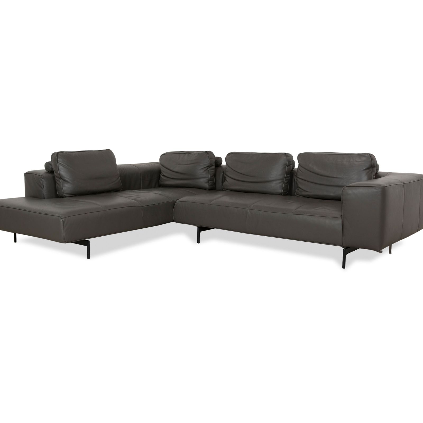 Canapé d'angle BoConcept Amsterdam en cuir gris foncé