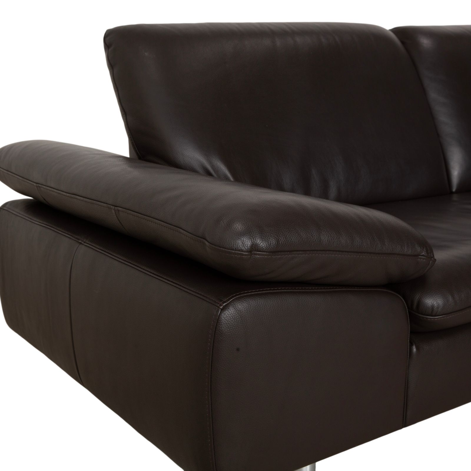 photo furniture Canapé d'angle Willi Schillig Loop en cuir brun espresso, fonction manuelle