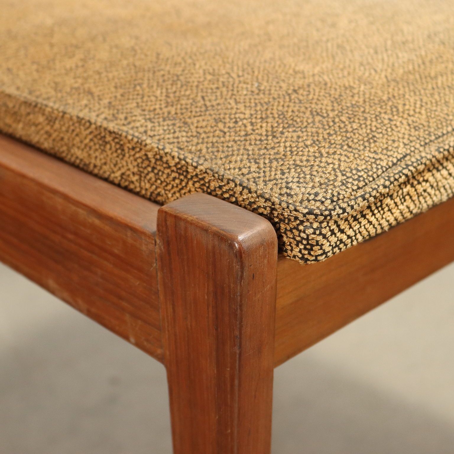 Pair Of Vintage 1950s Chairs Wooden Structure Cloth Seat Furnishing photo vinterior