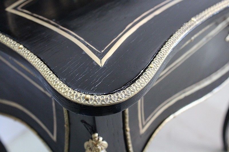 Rare Small Office Of Lady Louis XV Blackened Wood Napoleon III Period photo Furniture