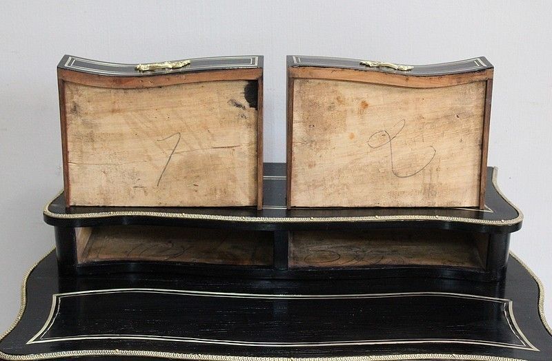 Rare Small Office Of Lady Louis XV Blackened Wood Napoleon III Period photo vinterior