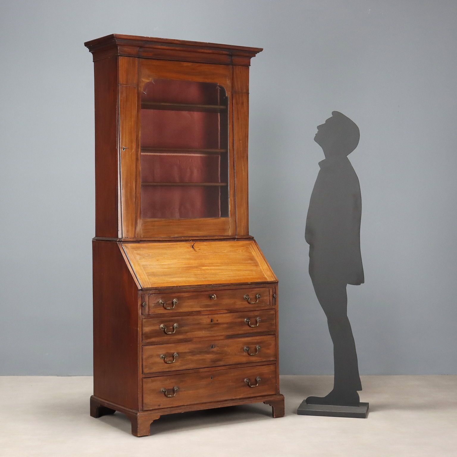 Antique Trumeau Mahogany Leather United Kingdom XIX Century photo for sale