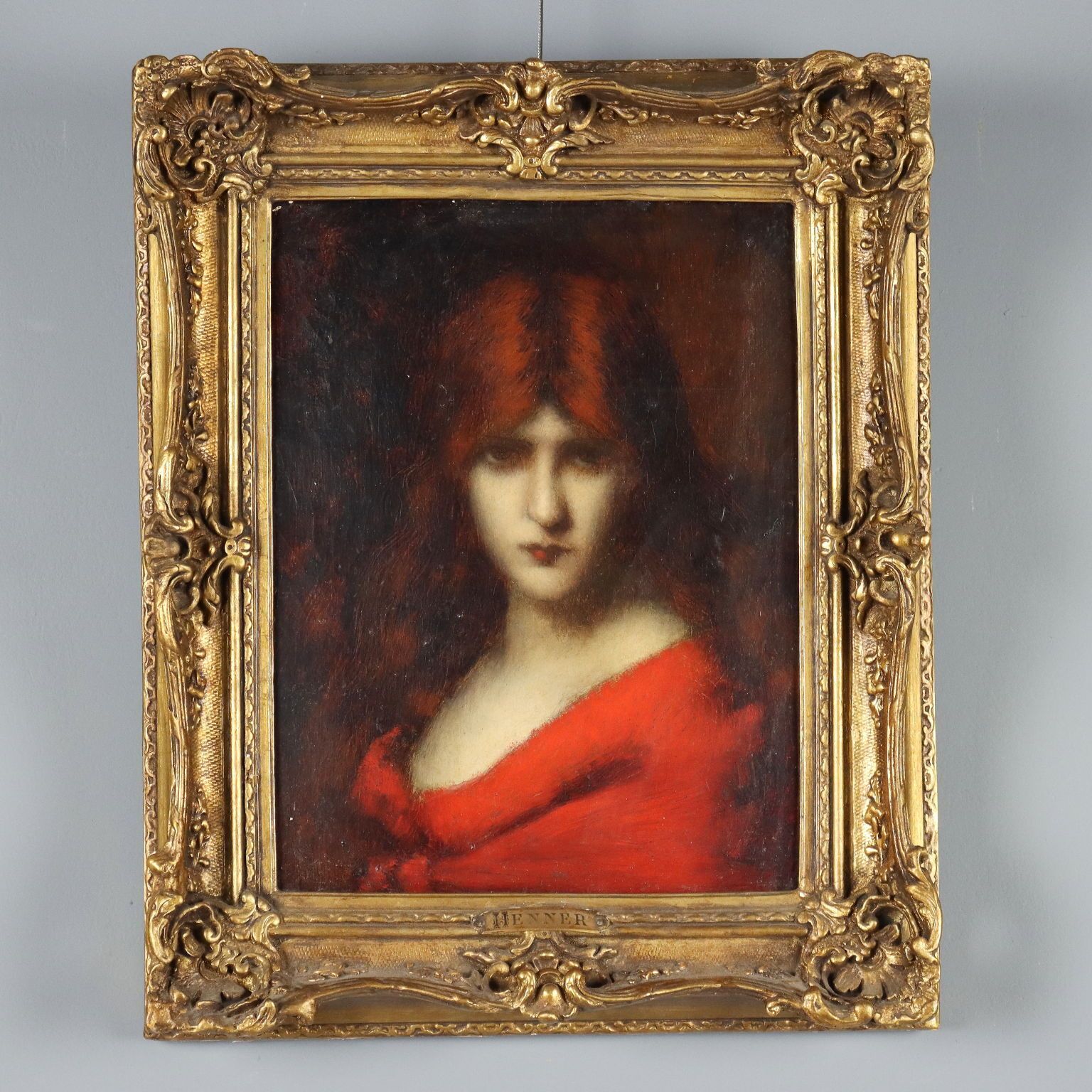 Antique Painting Attributed To Jean Jacques Henner Portrait Of A Woman