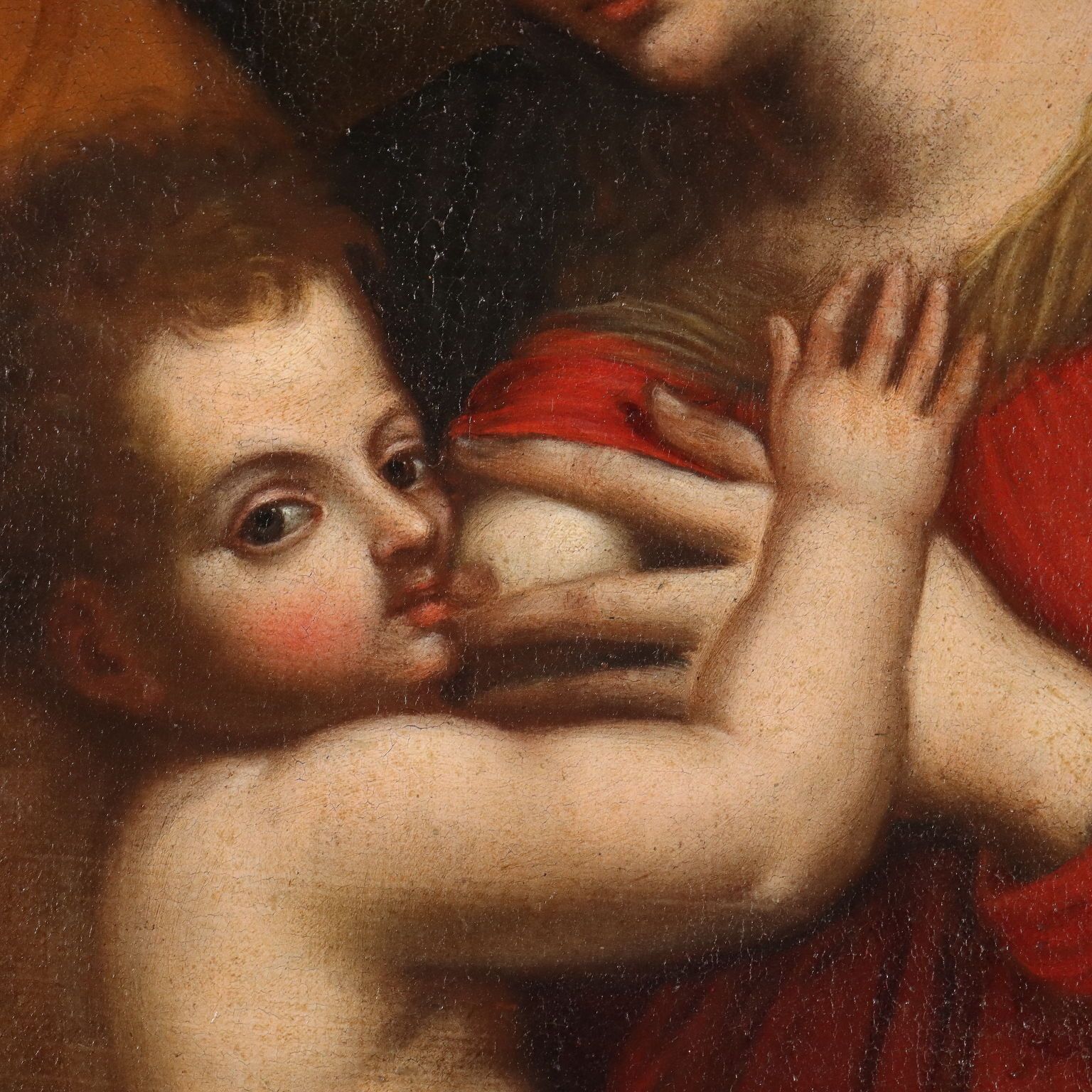 Antique Painting Virgin Mary With Jesus Child XVII Century photo 3500.0