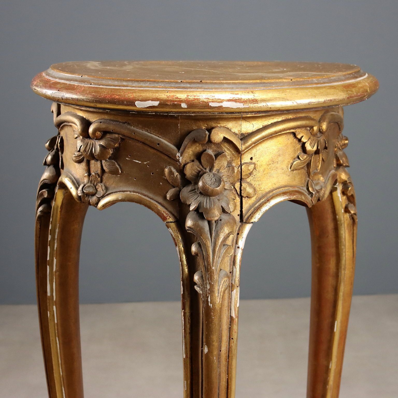 Antique Vase Holder Carved Gilded Wood Italy Late XIX Century photo buy