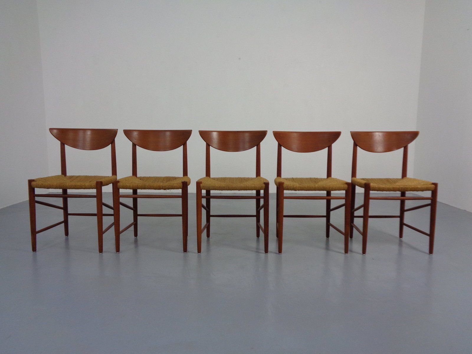 Modell 316 Dining Chairs By Peter Hvidt & Orla Mølgaard Nielsen For Søborg Furniture, Denmark, 1950s, Set Of 5