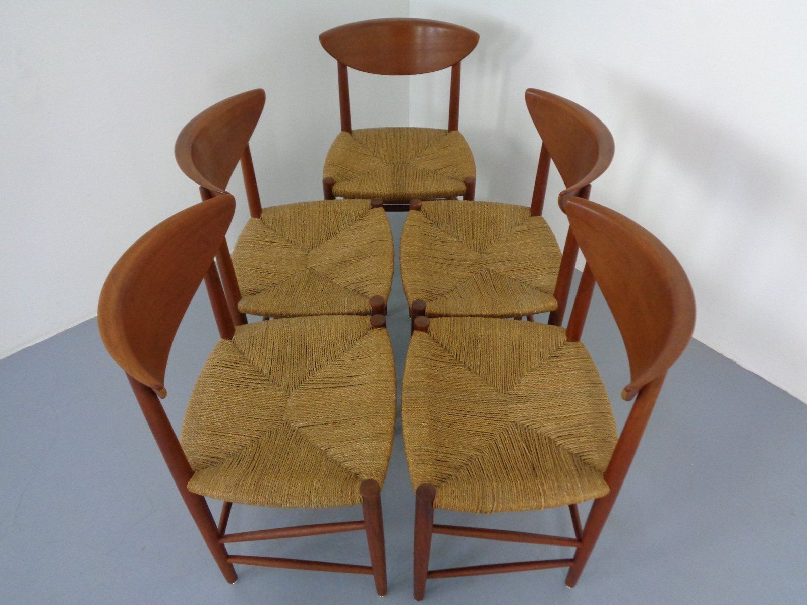 3815.0 Modell 316 Dining Chairs By Peter Hvidt & Orla Mølgaard Nielsen For Søborg Furniture, Denmark, 1950s, Set Of 5 photo