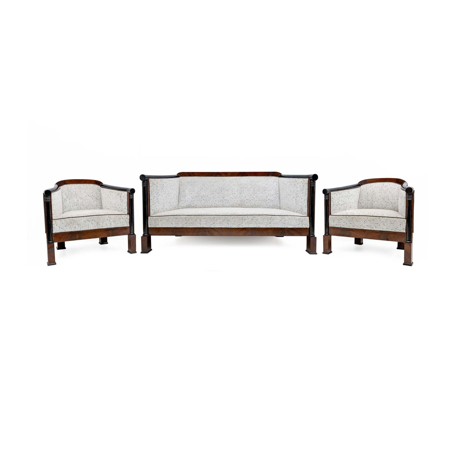 photo vinterior Pair Of 19th Century Biedermeier Mahogany Feather Armchairs Vienna 1840s