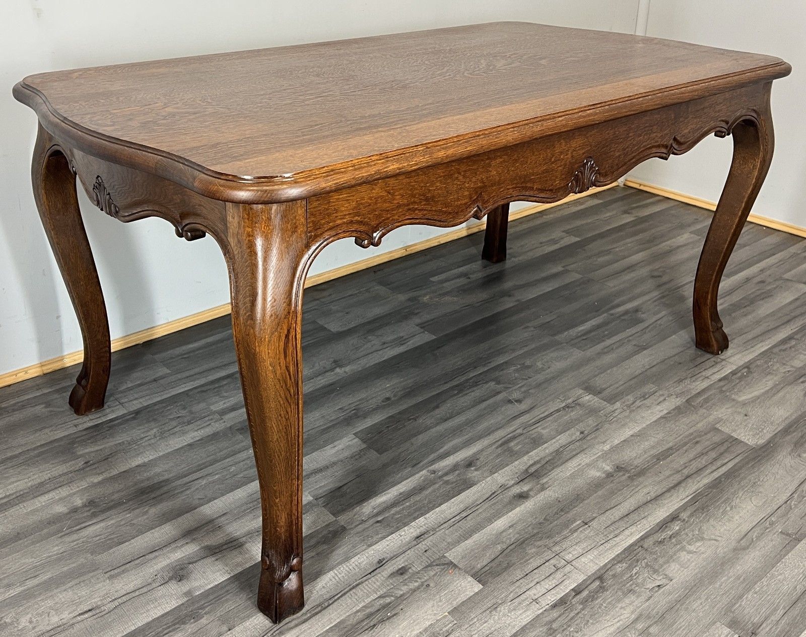 Dining Table Vintage French Carved Oak Solid Dining Table Lot 4753 photo Furniture